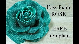 Foam flowers tutorial  DIY Glitter Foam sheet craft ideas  Foam roses  Goma eva [upl. by Finstad531]