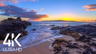 8 HOURS of Fascinating Sunset over the Tropical Beach with Calming Waves Sounds 4K UHD [upl. by Bryn114]