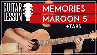 Memories Guitar Tutorial 🎸Maroon 5 Guitar Lesson No Capo  Easy Chords [upl. by Aracaj504]