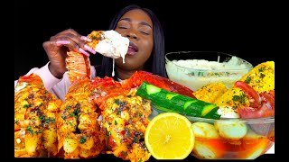 SEAFOOD BOIL MUKBANG LOBSTER TAIL MUKBANG SEAFOOD ALFREDO  CHEESE SAUCE MUKBANG [upl. by Stepha]