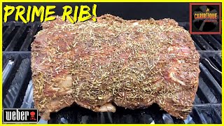 HOW TO MAKE PRIME RIB ROAST ON THE WEBER GAS GRILL  Weber Genesis Recipe [upl. by Dyke]