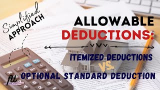 TOPIC 26 ALLOWABLE DEDUCTIONS  Itemized Deductions vs Optional Standard Deduction OSD [upl. by Affrica881]