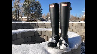 Insulated Hunter Boots in the Snow First Impression [upl. by Sherburn969]