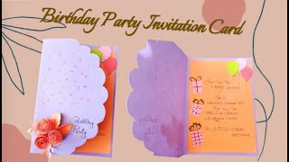 How to Make Birthday Party Invitation Card  Informal Invitation [upl. by Anaitat881]