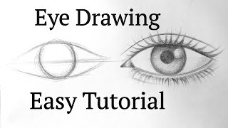 How to draw an eyeeyes easy step by step for beginners Eye drawing easy tutorial with pencil basics [upl. by Jair582]