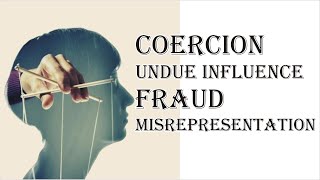 Coercion Undue Influence Fraud Misrepresentation  Indian Contract Act 1872  Law Guru [upl. by Jeritah]