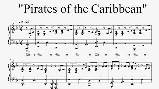 Pirates of the Caribbean  Hes a Pirate piano sheet music [upl. by Galliett11]