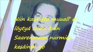 Georg Ots Saarenmaan valssi lyrics [upl. by Sax]