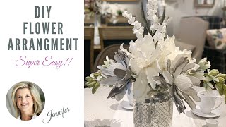 DIY Artificial Flower Arrangement  Jennifer Decorates [upl. by Odeen]