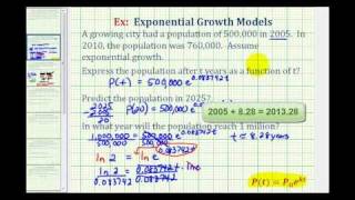 Ex Exponential Growth Function  Population [upl. by Rape]