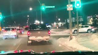 Winnipeg Winter driving at night December 172024 [upl. by Eniamrehc8]