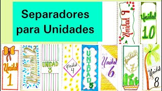 10 ideas de separadores para unidades  Bonitos y Fáciles [upl. by Nisbet]