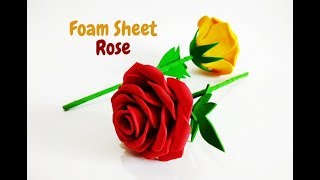 DIY  How to a Make Foam Rose flower  Foam Sheet Craft  Craftastic [upl. by Deckert564]