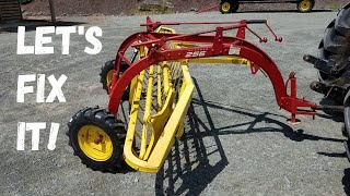 New Holland 256 Rake Repairs Drive Shaft Tires Teeth And More [upl. by Nawak]