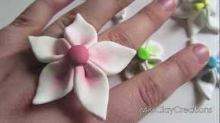 Clay Flower Tutorial For Beginners by MissClayCreations [upl. by Airetahs]