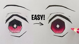 HOW TO DRAW ANIME EYES  Tanjiro Kamado  Kimetsu no Yaiba [upl. by Litnahc]