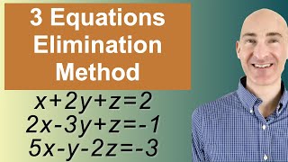 Solving Systems of 3 Equations Elimination [upl. by Aytnahs]