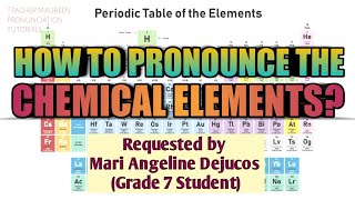 HOW TO PRONOUNCE THE 118 ELEMENTS IN PERIODIC TABLE  Teacher Maureen [upl. by Enifesoj]