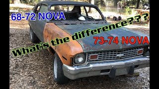 Chevy Nova Body differences 6872 to 7374 [upl. by Iglesias]