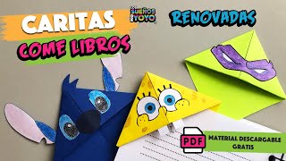 Separadores de origami Caritas come libros RENOVADAS Personajes animados [upl. by Oglesby]