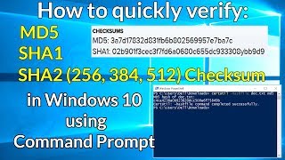 How to quickly verify MD5 SHA1 and SHA2 256 384 512 Checksum in Windows using Command Prompt [upl. by Mya631]