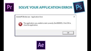 how to fix application error 0xc000005 on any software like adobe Ps  Pr  Ae [upl. by Idaline]