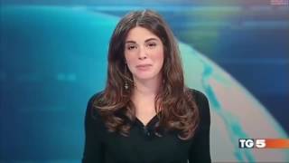 Italian TV presenter Costanza Calabrese accidentally flashes audience 2 [upl. by Ora]