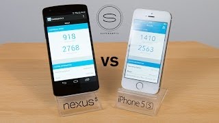 Nexus 5 vs iPhone 5s  Benchmark  Speed Test [upl. by Ardelis]