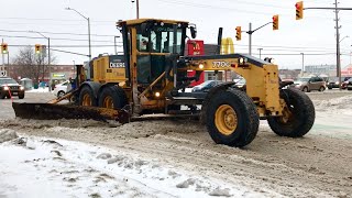 Snow Removal Grader Plowing Snow [upl. by Fidela]