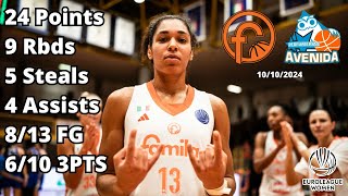 Janelle Salaun 24 Points vs Avenida  Euroleague 202425 [upl. by Muller]