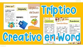 TRIPTICO DESDE WORD  TRIPTICO CREATIVO [upl. by Alyosha]