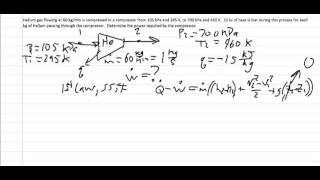 Thermodynamics Worked example Compressor [upl. by Etteniotna]