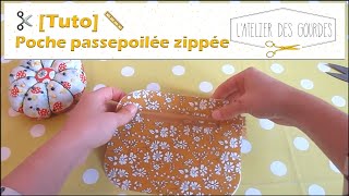 🧵 Tuto  Coudre une poche passepoilée zippée🧵 [upl. by Sihtnyc155]