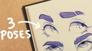 Cómo dibujo los OJOS Y CEJAS Tutorial [upl. by Profant865]