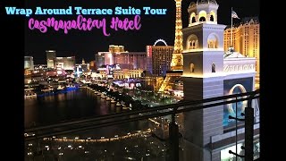 Cosmopolitan Las Vegas Wraparound Terrace Fountain View  quick 30 hotel room tour [upl. by Jenelle]