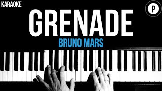 Bruno Mars  Grenade Karaoke SLOWER Acoustic Piano Instrumental Cover Lyrics [upl. by Kelvin]