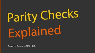 Parity Check and Parity Bits Error Detection [upl. by Dirgis]