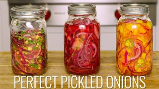 Pickled Onions 3 Different Ways I Simple Seasoning [upl. by Ueihttam]