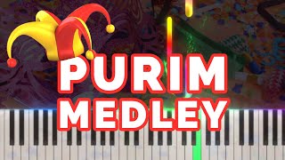 PURIM songs  Easy jewish piano tutorial  שירי פורים [upl. by Drice]