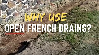 Open French Drain Installations for EXTREME Yard Drainage Commercial and Residential [upl. by Giovanni]