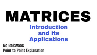 1 Matrices  Introduction  Must Watch [upl. by Cogn291]