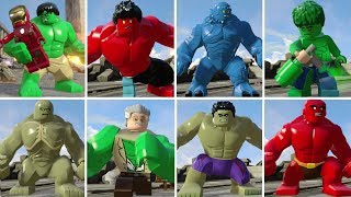 All Hulk Characters in LEGO Marvels Avengers  Transformations [upl. by Percy459]