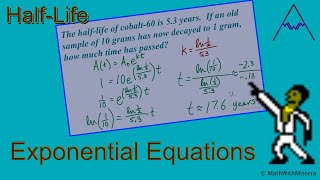 Exponential Equations HalfLife Applications [upl. by Nwahsar]