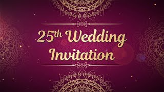 25th Anniversary Invitation Video  Anniversary Invitation Video  Wedding Anniversary Invitation [upl. by Tiler]