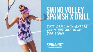 Spinshot Tennis Ball Machine  Swing Volley Spanish X Tennis Training Drill [upl. by Loginov]