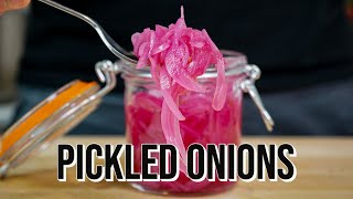 Pickled Onions  Crunchy Pickled Red Onions Recipe [upl. by Ezarra]