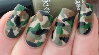 CAMOUFLAGE NAIL ART TUTORIAL [upl. by Bertram]