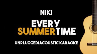 NIKI  Every Summertime AcousticUnplugged Karaoke Version with Lyrics [upl. by Chenee]